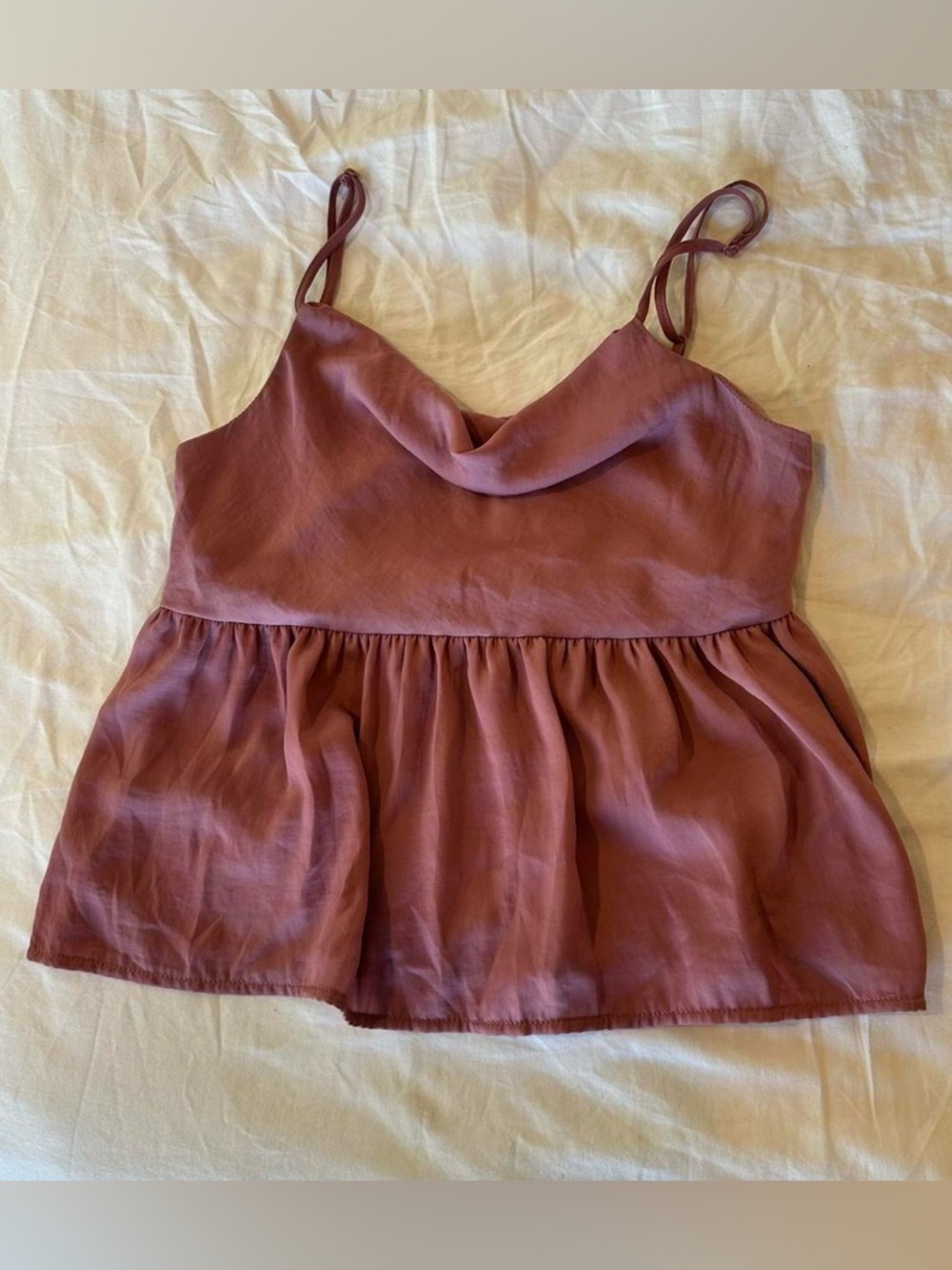 American Eagle Outfitters Mauve Spaghetti Strap Peplum Cami